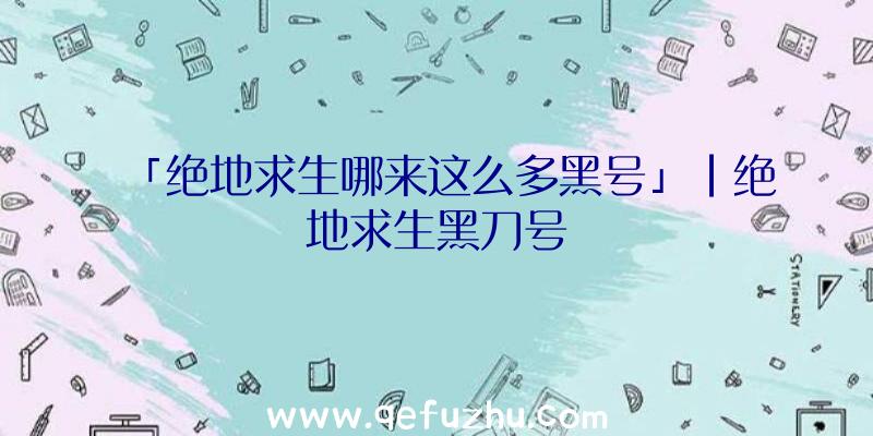 「绝地求生哪来这么多黑号」|绝地求生黑刀号